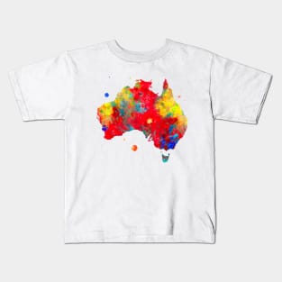 Australia Watercolor Map Painting Kids T-Shirt